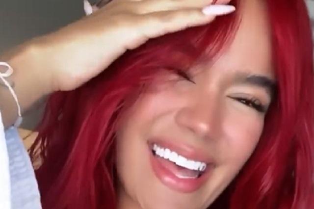 Video Karol G Ahora Luce Cabellera De Color Rojo E 